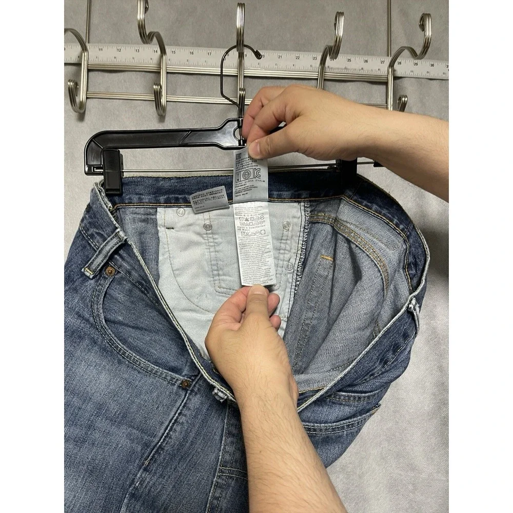 Levi's 527 Jeans Men 36 X32 Blue Denim Stone Wash Preppy Western‎ Bootcut Cowboy